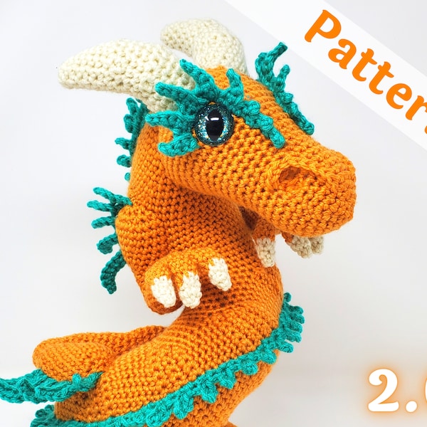 Chinese Dragon Crochet Pattern, Charlie the Celestial Dragon