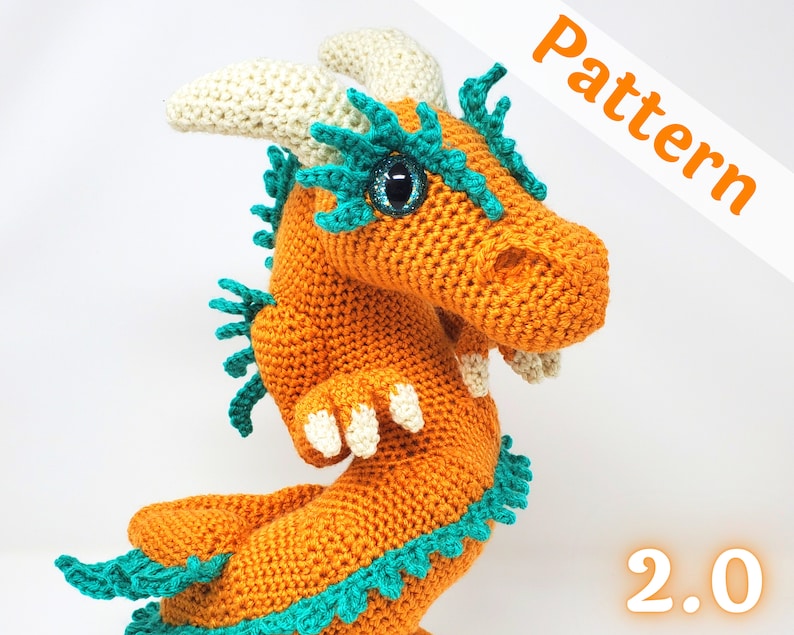 Dragon Crochet Pattern, Celestial Dragon Amigurumi, PDF Pattern Tutorial image 1