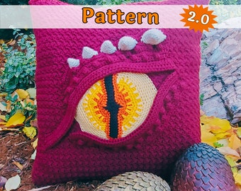 Dragon Eye Pillow Crochet Pattern, Geek gifts, printable pdf