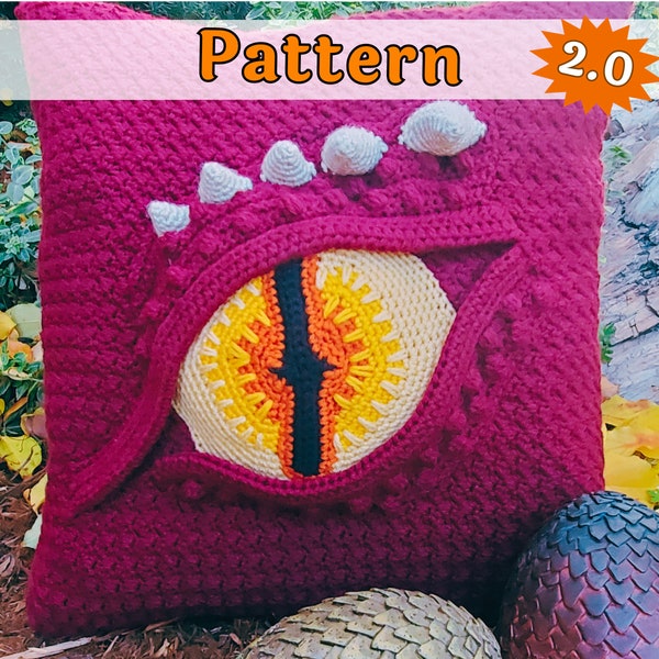 Dragon Eye Pillow Crochet Pattern, Geek gifts, printable pdf