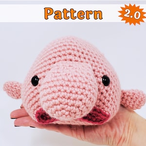 Blobfish Amigurumi Crochet Pattern, printable pdf