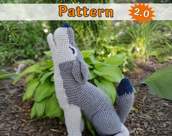 Wolf Crochet Pattern, Amigurumi, printable pdf