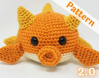 Puffer Fish Crochet Pattern, easy amigurumi, printable pdf