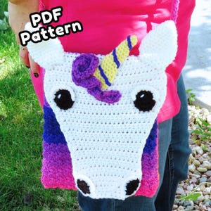 Easy Unicorn Crossbody Bag Crochet Pattern PDF