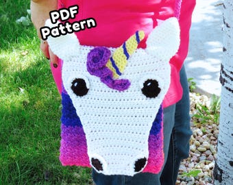 Easy Unicorn Crossbody Bag Crochet Pattern PDF
