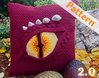 Dragon Eye Pillow Crochet Pattern, printable pdf