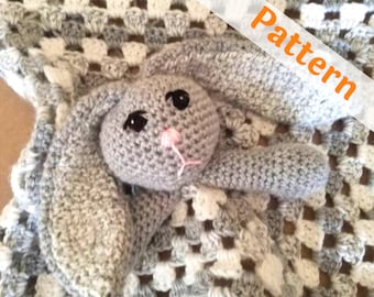 Floppy Bunny Lovey Crochet Pattern, printable pdf