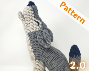 Wolf Crochet Pattern, Amigurumi, printable pdf