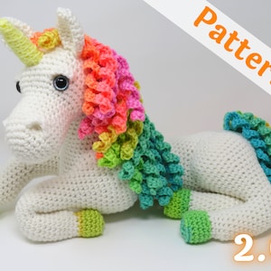 Unicorn crochet pattern, amigurumi horse, printable pdf