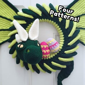 Drachenkranz Frühlingsflair Set - Häkelanleitung, Weihnachtskranz und Dekorationen Bild 1
