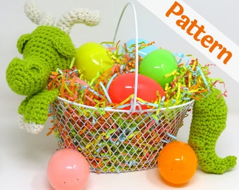 Easter Basket Dragon Crochet Pattern, printable .pdf