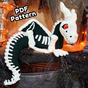 Haakpatroon skelet draak • Halloween amigurumi pluche • Spooky Fantasy pdf