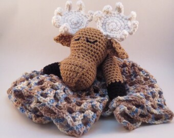 Moose lovey crochet pattern, amigurumi head, baby blanket, baby shower gift, granny stitch, amigurumipattern blanket, lovey, floppy e