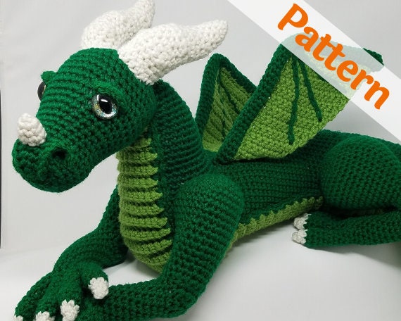 Large Dragon Amigurumi Crochet Pattern Vincent Printable Pdf Etsy
