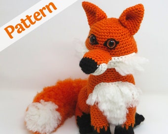 Fox crochet PATTERN, realistic amigurumi, printable .pdf