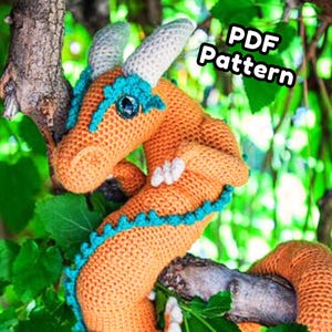 Chinese Dragon Crochet Pattern, Amigurumi Easy PDF