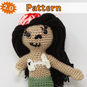 Zombie Mermaid Doll Crochet Amigurumi Pattern PDF - Halloween