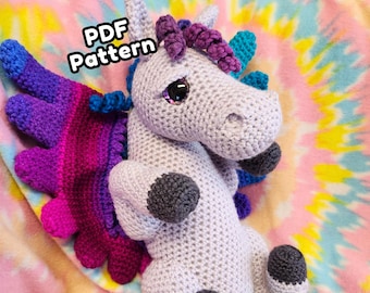 Virkmönster för Pegasus, Amara - Fantasihäst Amigurumi PDF