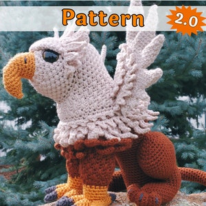 Gryphon Crochet Pattern, Griffin Amigurumi, Anduin, printable pdf