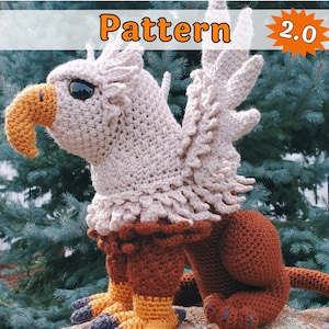 Gryphon Crochet Pattern, Griffin Amigurumi, Anduin, printable pdf image 1