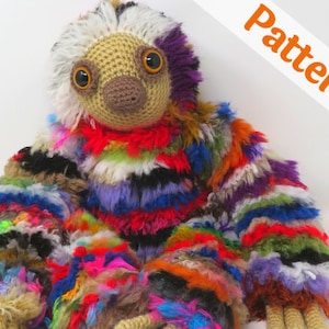 Scrap Buster Sloth Crochet Pattern, printable pdf