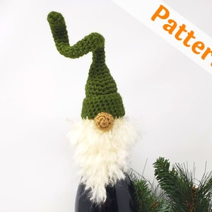 Corkscrew Gnome Bottle Topper Crochet Pattern, printable pdf