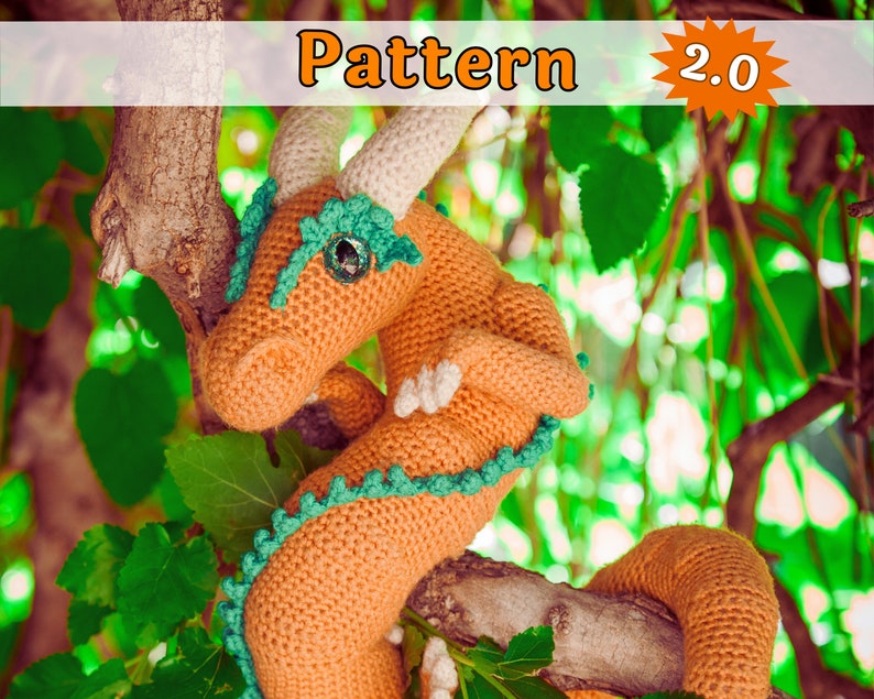 Dragon Crochet Pattern, Celestial Dragon Amigurumi, PDF Pattern Tutorial image 1