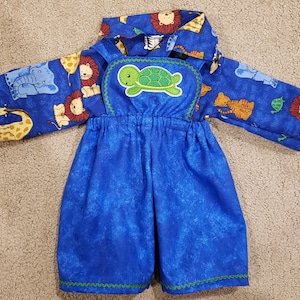 16" Cabbage Patch Doll Clothes Boy Boys Boy's Top / Shirt & Bib Overall Bibs Overalls Pants Outfit Set Zoo Animals