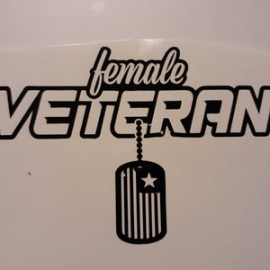 Décalcomanie de vétéran féminine, Décalcomanie de voiture de vétéran de femmes, Décalcomanie de vétéran militaire, Décalcomanie de voiture de vétéran, Vétéran militaire, Ancienne combattante