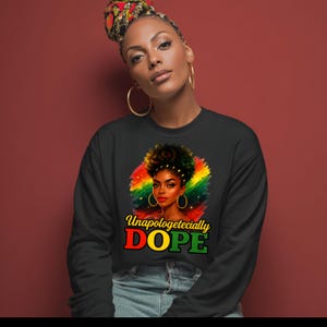 Unapologetically Dope Tee, Dope Girl Tee, Afro Girl shirt, Black Girl with Afro Puff, Juneteenth Girl Tee, Rasta color tee