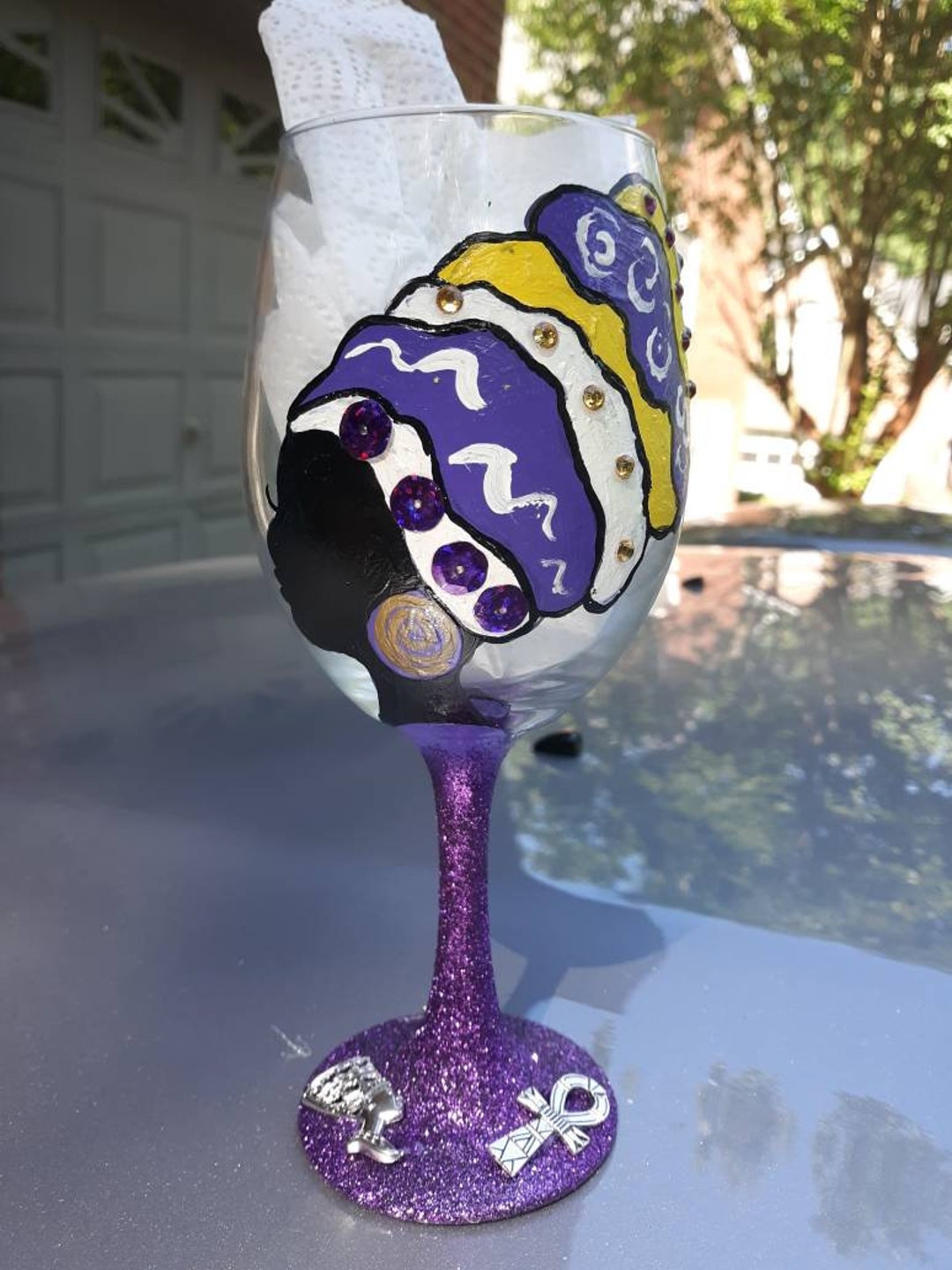 Goddess Wine Glasses African Wine Glass Afrocentric Glass Etsy