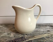 Vintage White Ironstone Creamer or Milk Pitcher Vintage Pitcher Modern Farmhouse Cottage Style Kitchen Deco Creamy Color