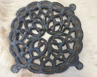 a Lot of Patina Wall Decor Mini Brass Trivet with Details Brass Decor Home Decor