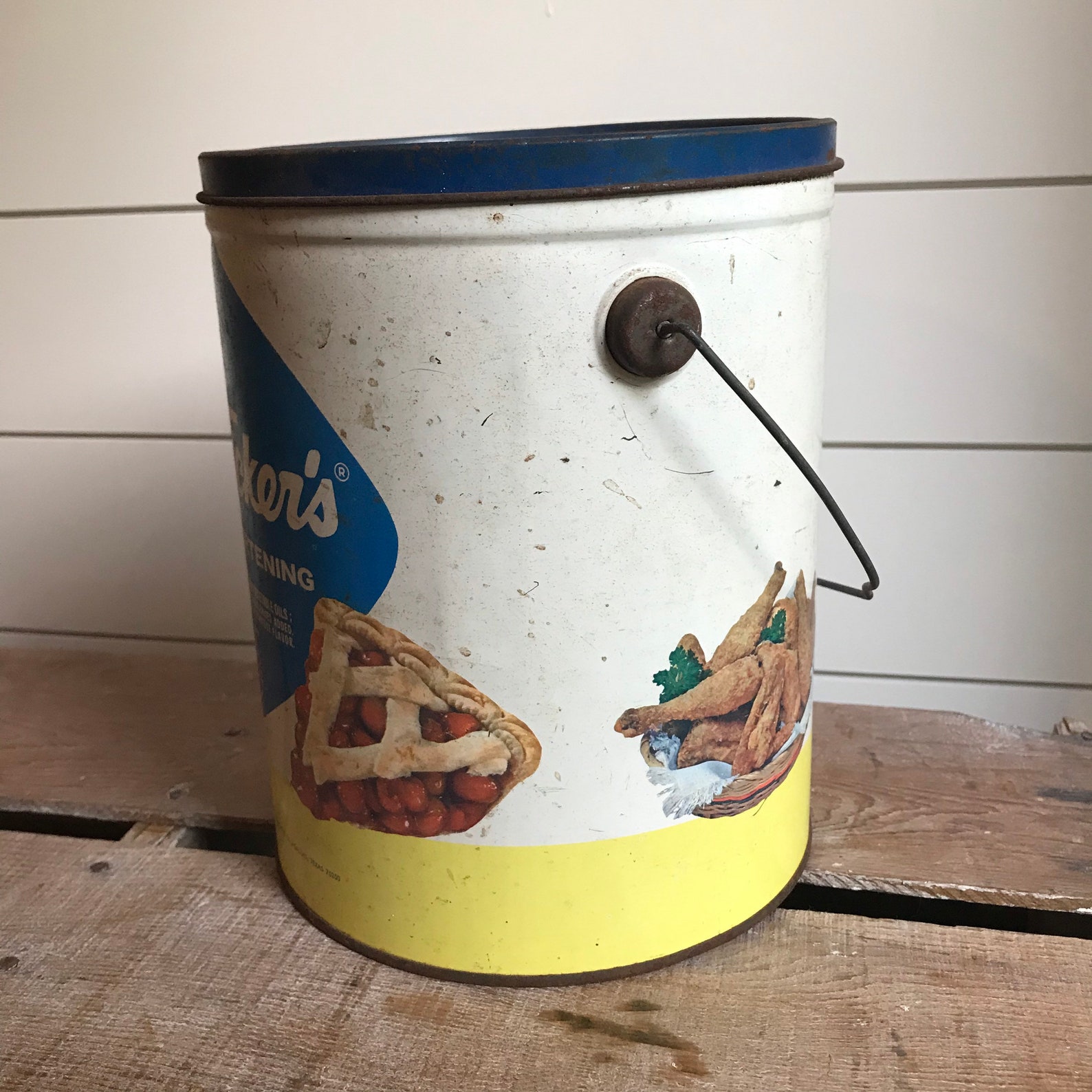 Antique Mrs. Tuckers Pure Shortening Tin/ Rustic Farmhouse Etsy