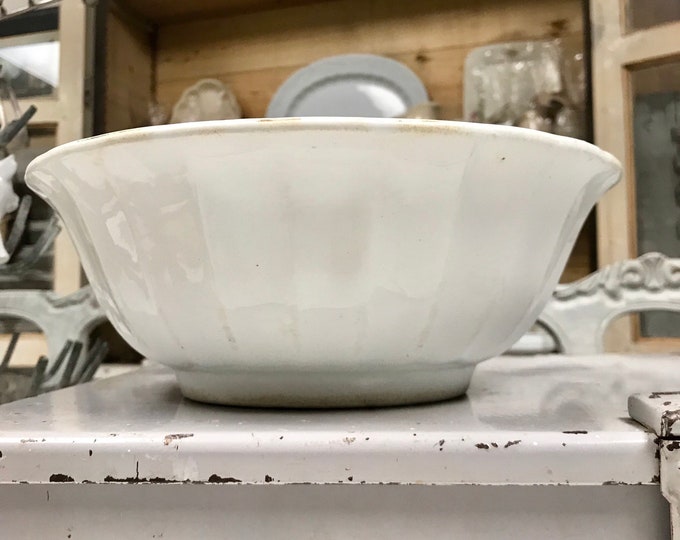 Antique Early White Ironstone Bowl/ Lady Finger Pattern/ C. Etsy