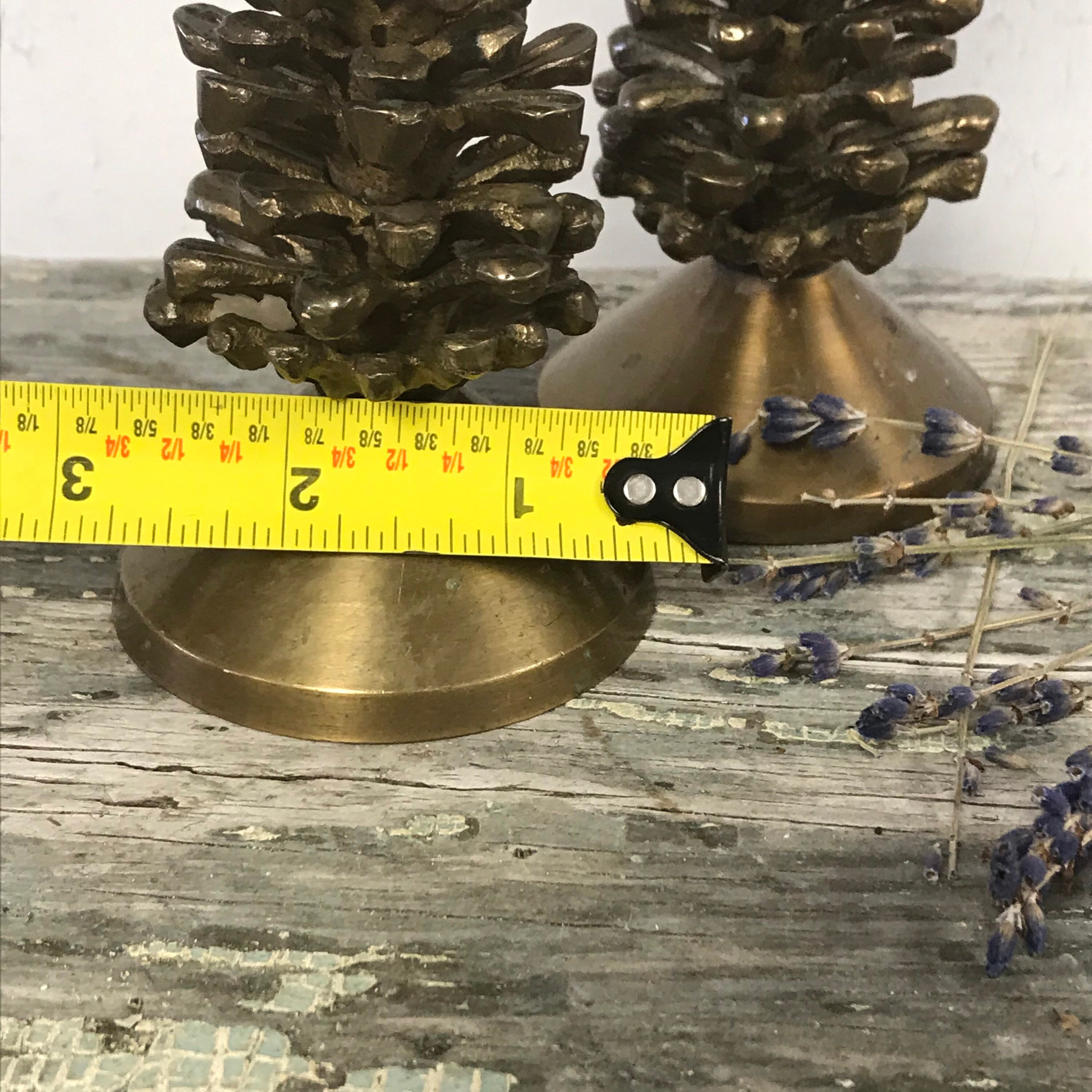 Vintage Brass Candle Holders/ Mid Century Brass/ Pine Cone Etsy