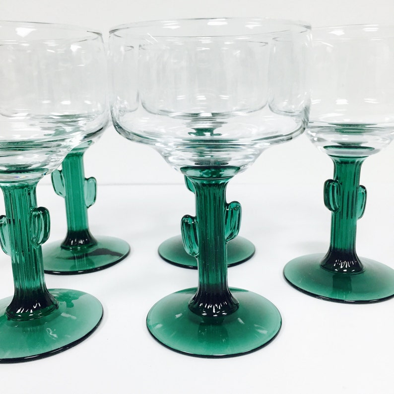 Vintage Cactus Margarita Glasses by Libbey Set of 6 Etsy