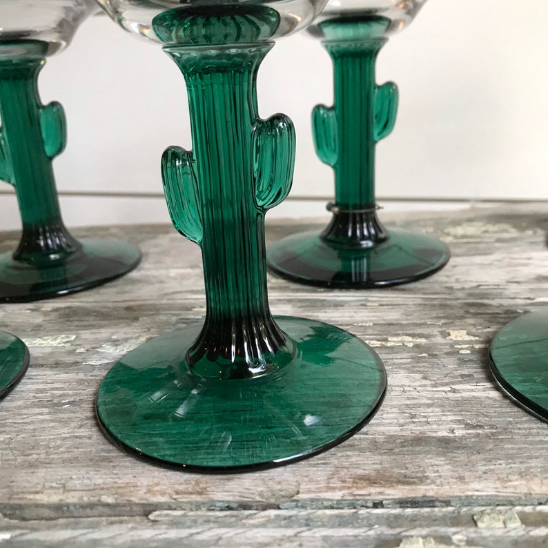 Vintage Cactus Margarita Glasses by Libbey/ Set of 8/ Texas Etsy