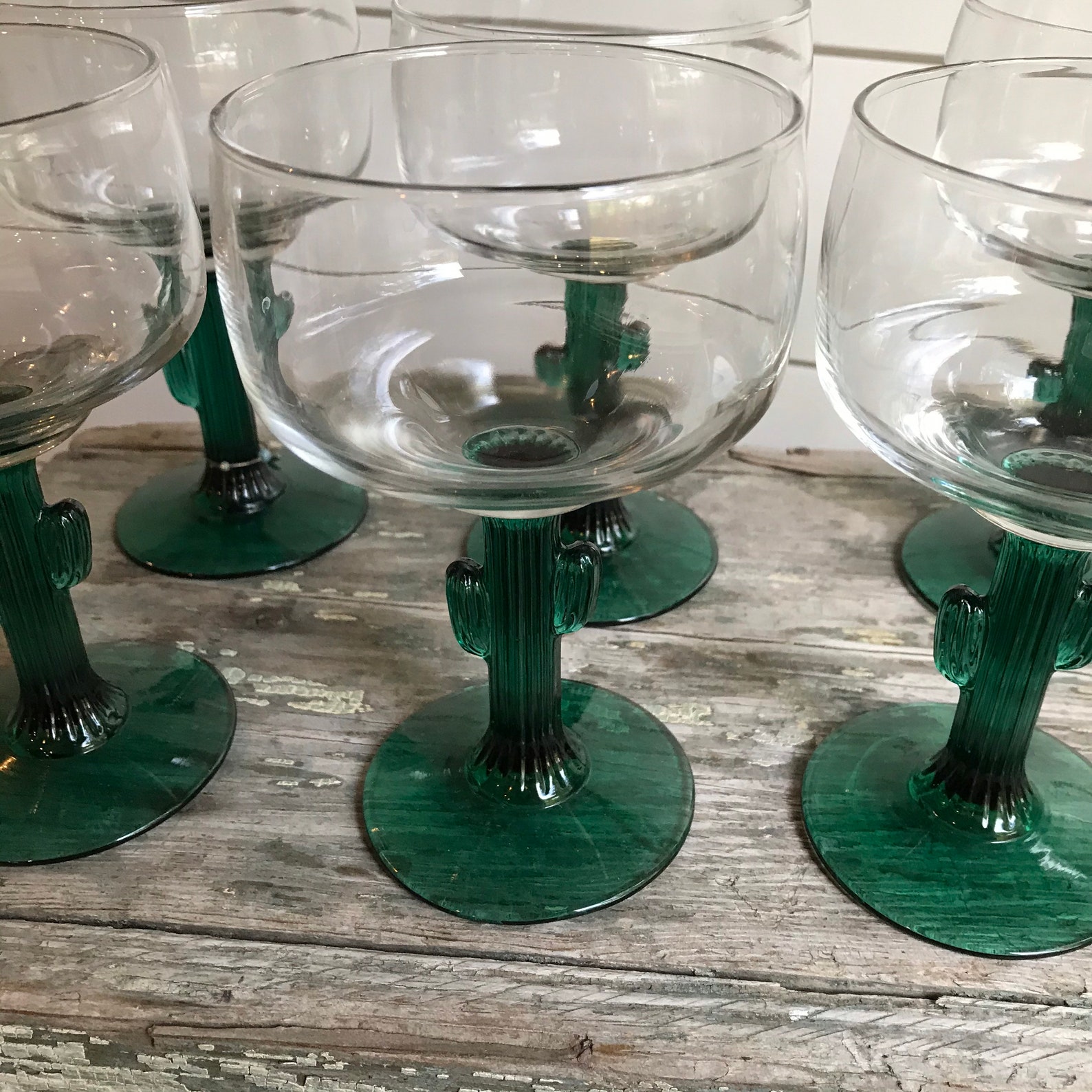 Vintage Cactus Margarita Glasses by Libbey/ Set of 8/ Texas Etsy