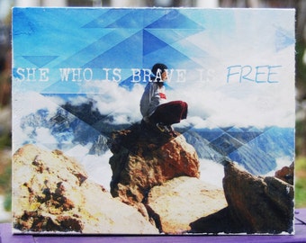 She Who is Brave is Free - Wooden Canvas Prints - Travel, Peru, photography, bravery, inspirational, in the clouds, insta, vacation, art