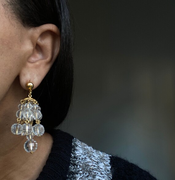 vintage cluster chandelier earrings