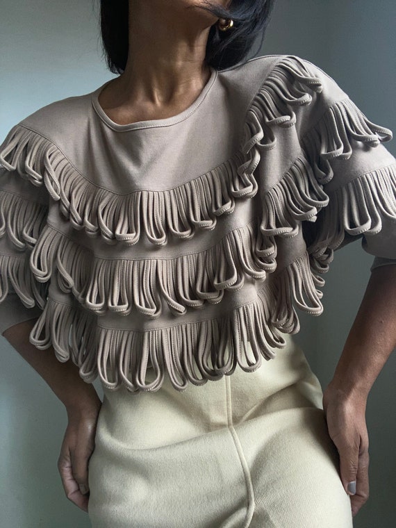 vintage cotton statement minimal embellished puff