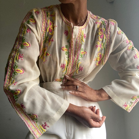 vintage hand embroidered blouse