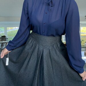 vintage full sweep yoke waist high waisted wool skirt image 4