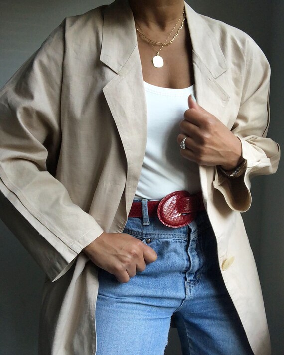 vintage cotton ramie blend oversized stitched slee