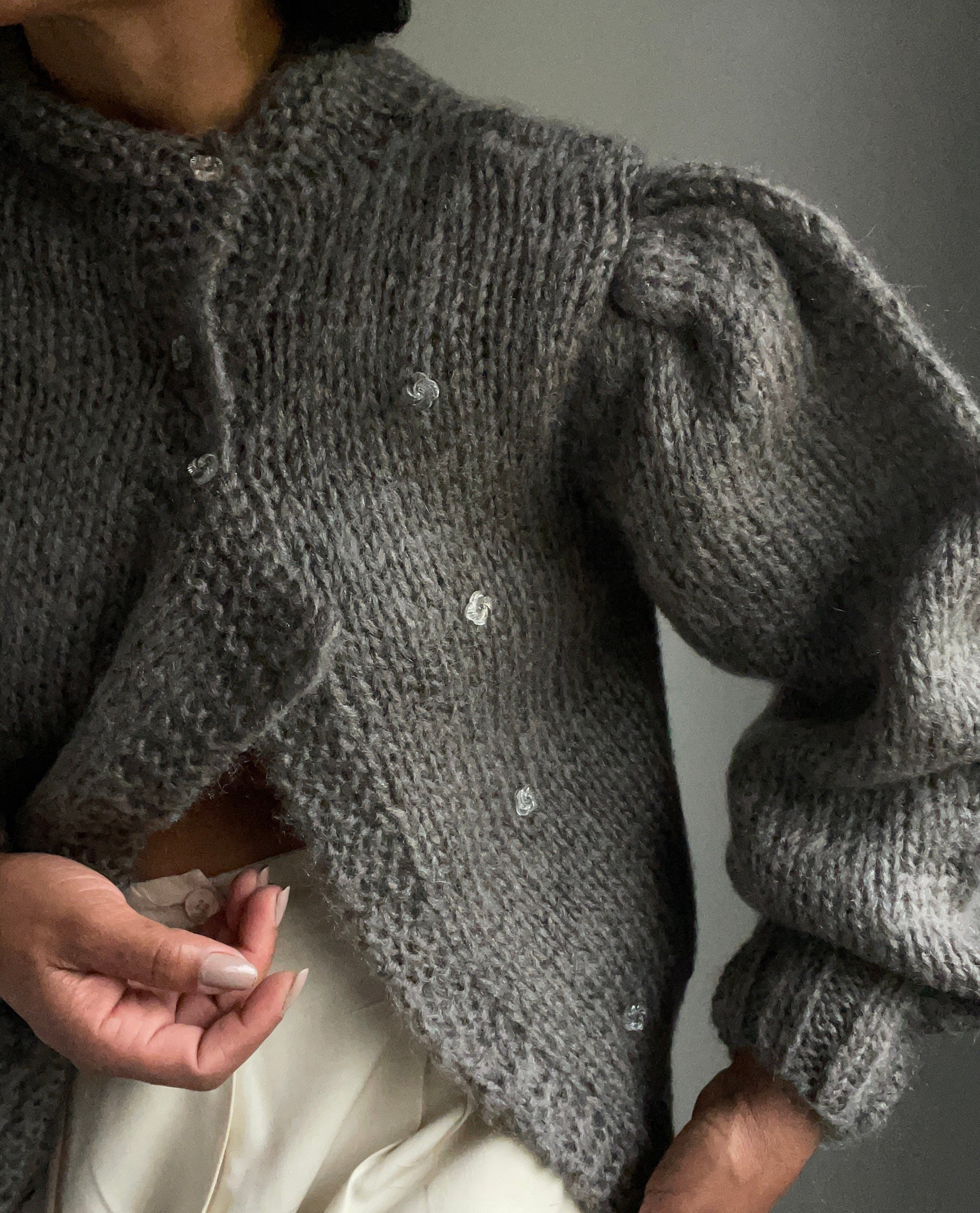 Vintage Super Fuzzy Knit Askew Textured Semi Cropped Puffed - Etsy