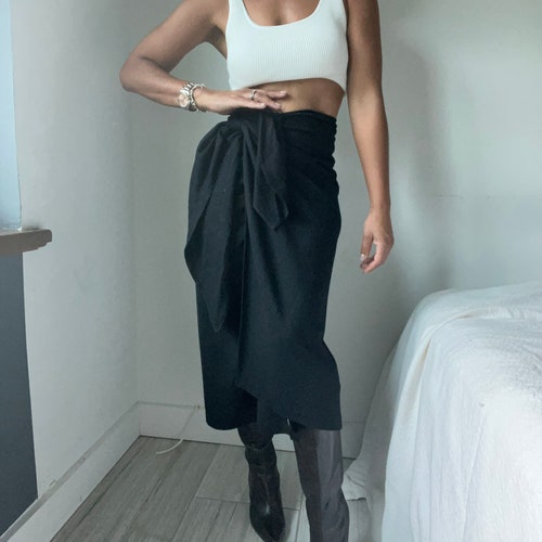 Vintage shops minimal wool knit wrap skirt