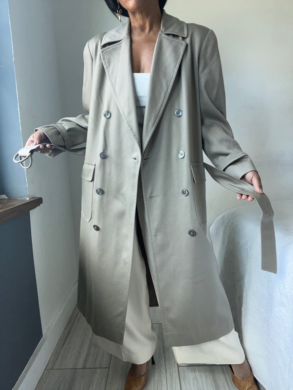 vintage pure wool draped minimal trench