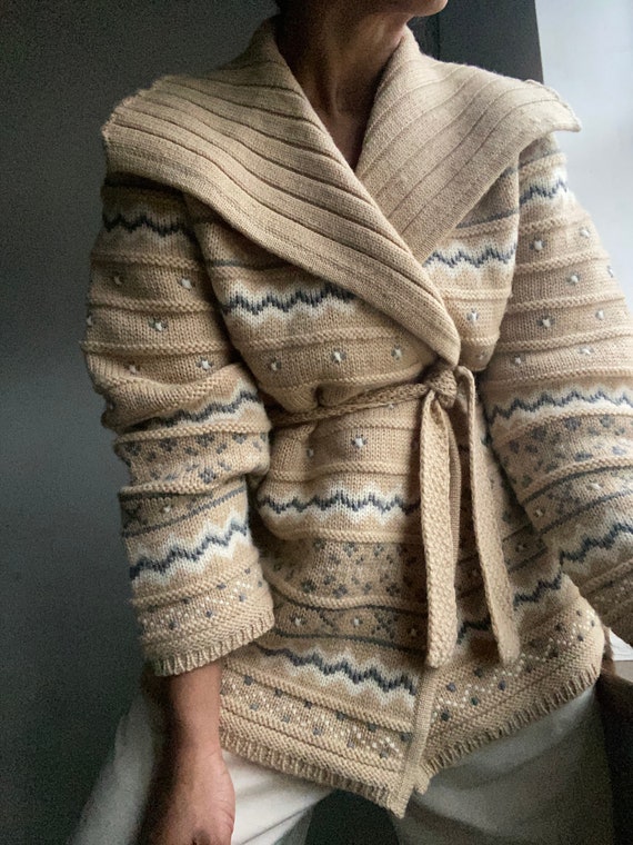 vintage icelandic style chunky oversized wool wrap