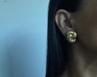 vintage statement minimalist twisted knot  earrings